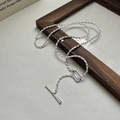 Minimalistische S925 sterling zilveren touwketting met een elegante toggle sluiting - 925 zilver / Zilver