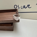 Minimalist S925 sterling silver multi-layered crisscross open ring on a jewelry box - Adjustable Open / Silver Multi-Layer Diagonal Style (JZB068)