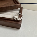 S925 Sterling Silber Croissant Ring mit verstellbarem Band und gedrehter Metallstruktur - Einstellbar Offen / Silber - Croissant Stil (JZH014)