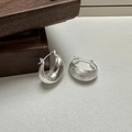 Orecchini a cerchio minimalisti in argento sterling S925 con finitura opaca spazzolata - Stile Spazzolato (EHK031) / Argento 925