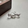 S925 Sterling Silber offener Ring mit einzigartigem Schmetterlingsdesign und Textur - Einstellbar Offen / Gefältelter Schleifenstil (JZB006)