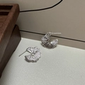 Elegante S925 Sterlingsilber Ohrstecker mit plissiertem Fächerschalen-Texturdesign - 925er Silber / Plissee-Fächer-Stil (EHL023)