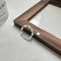 Anello ondulato in argento sterling S925 con trama a spirale e design aperto regolabile - Aperto Regolabile / Trama a Onde Intrecciate (JZG027) / Argento