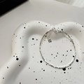 Collar de plata de ley S925 minimalista con piedra irregular y colgante de corazón - Pulsera (9SL33) / Plata 925