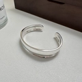 Polierter S925 Sterlingsilber Armreif mit minimalistischem Spiegelglanz-Finish - Vintage Schmal-Stil (SZQ023) / 925er Silber