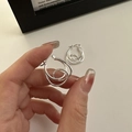 Minimalistische S925 Sterling Silber Creolen mit dreilagigem, verknotetem Twist-Design - 925er Silber / Linienumwicklung (EHN061)