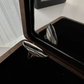 Polierter S925 Sterlingsilber Ring mit ovaler Wölbung in einer edlen hölzernen Schmuckbox - Einstellbar Offen / Silber (JZC035)