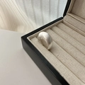 Anillo ancho de plata de ley S925 con acabado mate cepillado minimalista - Abierto Ajustable / Plata Cepillada (JZB020)