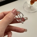 Minimalistische S925 sterling zilveren matte druppel oorbellen met geometrisch design - 925 zilver / Zilver