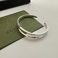 Bracciale rigido aperto minimalista in argento sterling S925 lucido a specchio - Argento (SZQ039) / Argento 925