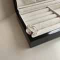 Minimalist S925 sterling silver open ring with textured curved surface in jewelry box - Adjustable Open / Silver