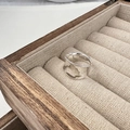 Elegant wavy S925 sterling silver ring with textured surface on linen display - Adjustable Open / Silver (JZG016)