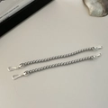 Dettaglio macro della catena a sfere in argento S925 con chiusura a gancio a S - Bracciale (10SL13) / Argento 925 / Grigio