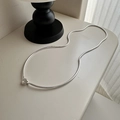 Collana minimalista in argento sterling S925 a maglia serpente con chiusura a torsione - Argento 925 / Argento (XLU027)