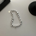 Pulsera de cuentas degradadas en plata de ley S925 pulida con cierre de mosquetón - Plata 925 / Plata (SLS081)