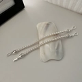 Minimalist S925 sterling silver bead chain necklaces with glossy finish and lobster clasps - Bracelet (10SL12) / 925 Silver