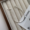 Minimalist S925 sterling silver bead bracelet with T-bar OT clasp on a jewelry box - Nugget Toggle Clasp Style (11SL13) / Silver