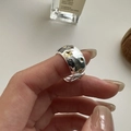S925 Sterling Silber Ring im Vintage-Stil mit goldenen Sternen und offenem Design - Einstellbar Offen / Gold Silber Zweifarbig Stern Stil (JZH025)