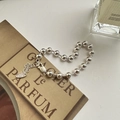 Pulsera minimalista de cuentas de plata de ley S925 con cierre de langosta ajustable - Plata 925 / Plateado (SLW066)