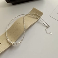 Elegante collana in argento S925 con perle sfumate e perline d'argento lucide - Collana di Perle e Perline d'Argento Sfumate (17TL52) / Argento 925