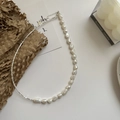 Collar de perlas barrocas y cuentas de plata de ley S925 con cierre de langosta ajustable - Plata 925 / Estilo de Collar (17TL53)