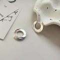Orecchini a cerchio minimalisti in argento sterling S925 con finitura a specchio lucida - Argento (EHM026)
