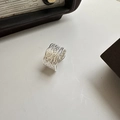 S925 Sterling Silber Ring mit Vintage-Gravur im Retro-Stil und verstellbarem Design - Einstellbar Offen / Silber Stil (JZE025)