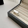 Minimalistischer S925 Sterlingsilber Ring in Quadratform mit polierter Oberfläche - Einstellbar Offen / Silber (JZG022)