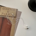 Collana minimalista in argento sterling 925 con pendente a sfera e catena a sfere lucida - Argento 925 / Stile a Sfera di Moda (XLT097)