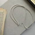 Elegante collar de perlas de plata de ley 925 con cierre de langosta y cadena ajustable - Plata 925 / Collar Estilo Largo (19TL54)