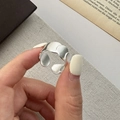 Minimalistischer Ring aus S925 Sterlingsilber, matt mit rundem geometrischem Design - Matter Überlappender Runder Stil (JZE063) / Einstellbar Offen