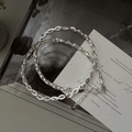 Elegante collana a catena in argento sterling S925 intrecciata a mano con moschettone - Argento 925 / Argento (XL045)