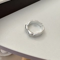 Minimalistischer S925 Sterlingsilber Knotenring, mattes Vintage-Design, offen verstellbar - Einstellbar Offen / Einstellbar Silber (JZB032)