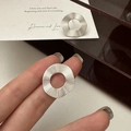 Orecchini a perno tondi in argento S925 con design a trama plissettata geometrica - Argento 925 / Argento