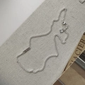 Vintage S925 sterling silver necklace with engraved pattern on grey linen surface - 925 Silver / Chain Only (Without Pendant)(XLV061)