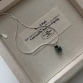 S925 sterling silver snake chain necklace with green cube stone and black bead detail - 925 Silver / Silver Green Square Style (11TL11)