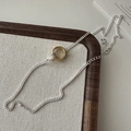 Collana in argento sterling S925 con anelli bicolore oro e argento con motivi a trama - Argento 925 / Stile Doppio Cerchio Intrecciato (TLW100)