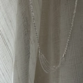 Minimalist S925 sterling silver layered tassel necklace with shimmering ball chain - Silver (XLT056)