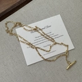 Elegante goldene S925 Sterling Silber Figaro Halskette mit einem Knebelverschluss - 925er Silber / Gold