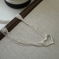 Collana multistrato in argento sterling S925 con ciondolo a cuore aperto minimalista - Argento 925 / Collana