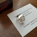 Minimalist matte S925 sterling silver wide band open ring on elegant card - Adjustable Open / Silver