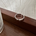 Minimalistischer S925 Sterlingsilber Ring mit gefalteter Textur und verstellbarem Design - Einstellbar Offen / Faltenstruktur Breiter Stil (JZA001)