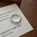 Minimalistischer S925 Sterling Silber Ring mit einzigartiger Faltenstruktur - Einstellbar Offen / Faltenstruktur Schmaler Stil (JZA001)