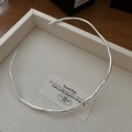 Collar gargantilla ondulada de plata S925 minimalista en bandeja de joyería texturizada - Plata 925 / Juego de collares apilables de doble capa de plata (XQ002)