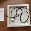 Minimalist S992 sterling silver water drop pendant with elegant black woven cord - Money Bag Style (TLW034) / 925 Silver / Black