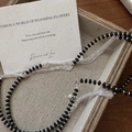 Minimalist S925 sterling silver multi-layer necklace with black onyx beads for women - Long Style / 925 Silver