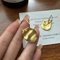 Pendientes de plata S925 con textura de pliegues irregulares y acabado oro mate - Versión Espesada / Dorado
