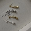 Polished S925 sterling silver drop earrings with gradient beads in gold and silver - Small / Gold