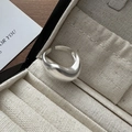 Minimalist S925 sterling silver wavy fluid ring in premium matte silver finish - Adjustable Open / Silver