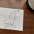 Collier minimaliste en argent sterling S925 avec pendentifs carrés polis sur chaîne - Argent 925 / Argent (24TL45)